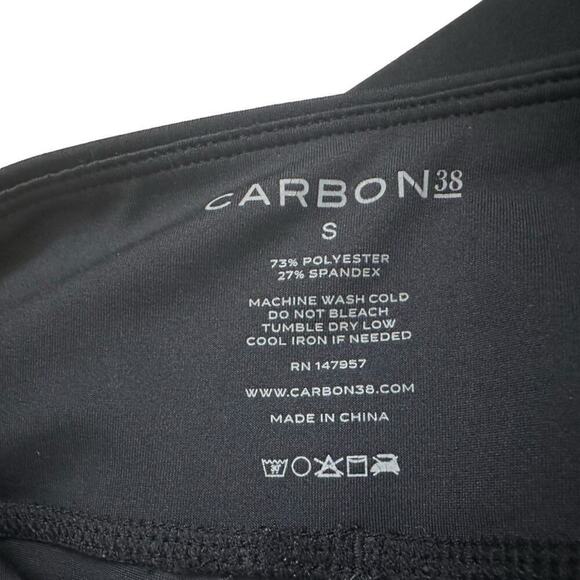 Carbon38 Leggings Cropped Black Gym Workout Minimalist Casual Size Small - Picture 6 of 6